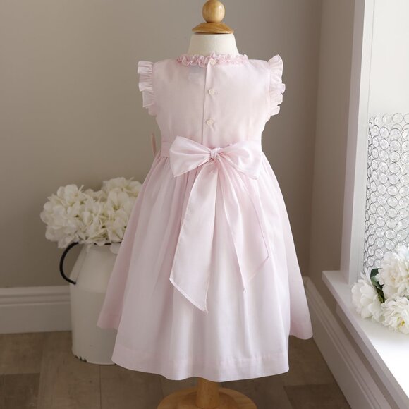 Pink Smocked Dress Luli & Me Boutique Summer Spring Vacation Size 5 NWT - Picture 7 of 7